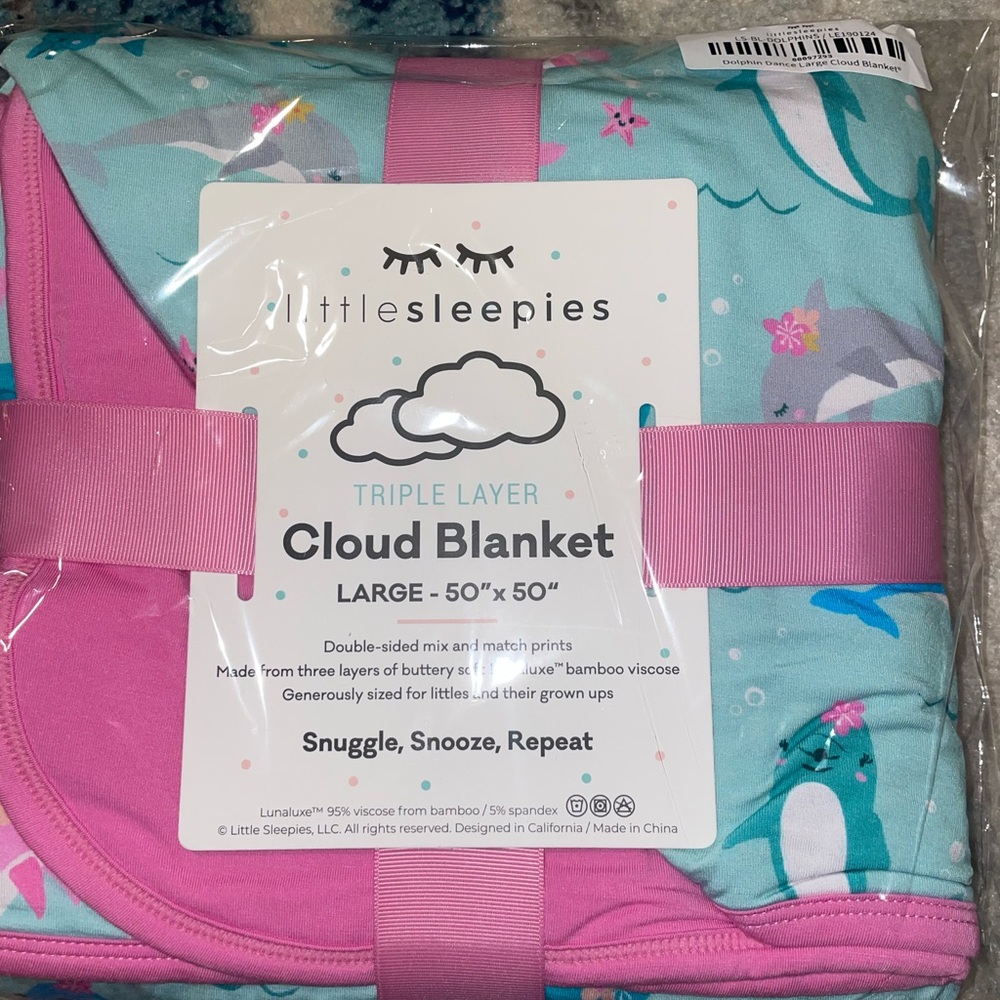 Little Sleepies Dolphin Dance Bamboo Cloud Blanket